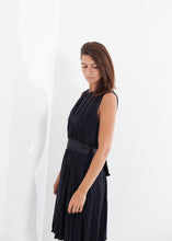 Load image into Gallery viewer, Sleeveless Pleated Dress in Navy